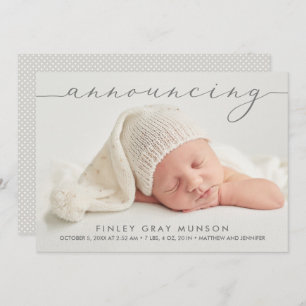 Ankündigung der Geburtserklärung von Baby Foto