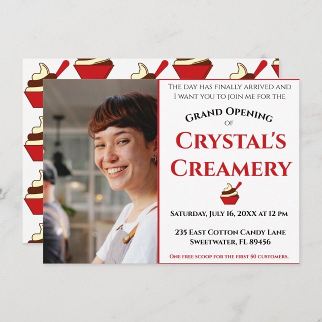 Ankündigung der Großen Eröffnung (Vorne/Hinten)