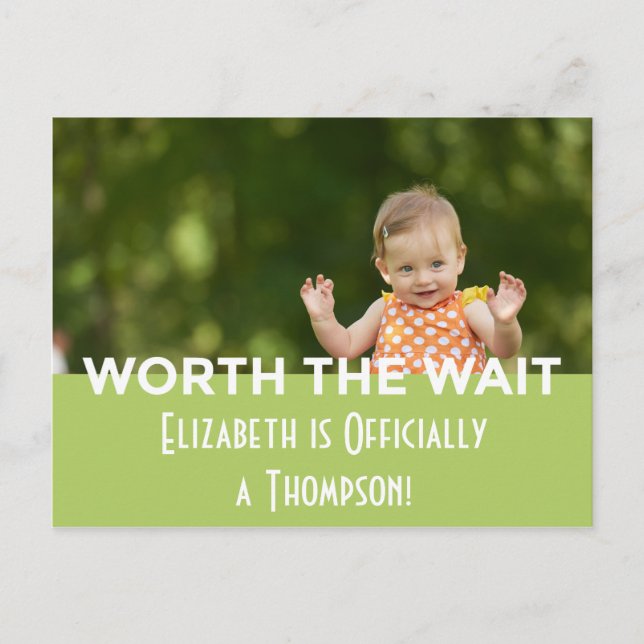 Ankündigung der grünen Adoption (Vorderseite)