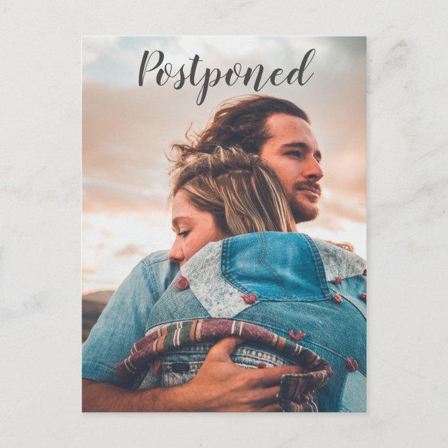 Ankündigung der Hochzeitsfeier im Foto Postkarte (Vorderseite)