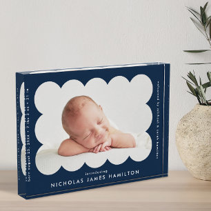 Ankündigung der Marine Moderne Scalloped Birth Fotoblock