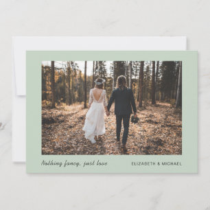 Ankündigung der "Minimal Foto Sage Green Elopement