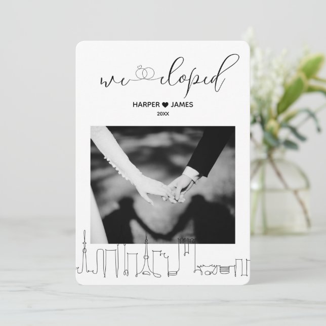 Ankündigung der modernen Hochzeitsfeier | Tokio (Stehend Vorderseite)