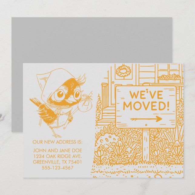 Ankündigung der neuen Zuhause-Adresse individuell  (Vorne/Hinten)