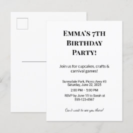 Ankündigung der personalisierten Geburtstagspartei