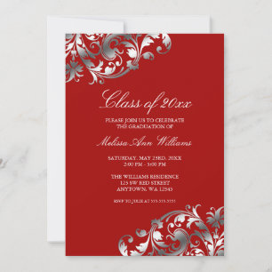 Ankündigung der Red Silver Swirl Graduation Party