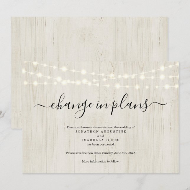 Ankündigung der rustikalen Hochzeitserklärung (Vorne/Hinten)