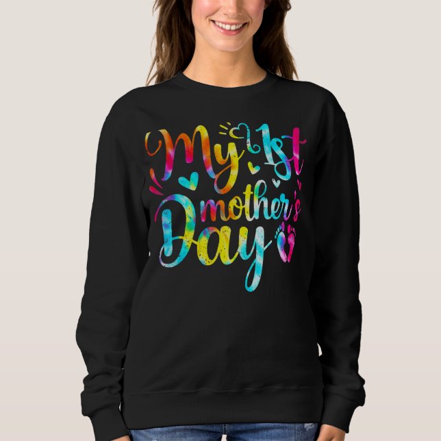 Ankündigung der Schwangerschaft am ersten Mutterta Sweatshirt (Vorderseite)