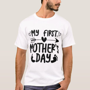 Ankündigung der Schwangerschaft am ersten Mutterta T-Shirt