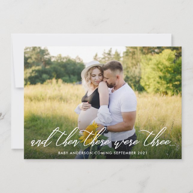 Ankündigung der Schwangerschaft des modernen Fotos (Vorderseite)