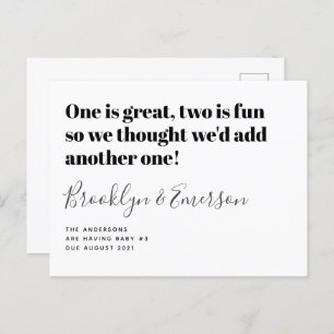 Ankündigung der Schwangerschaft des niedlichen Kin