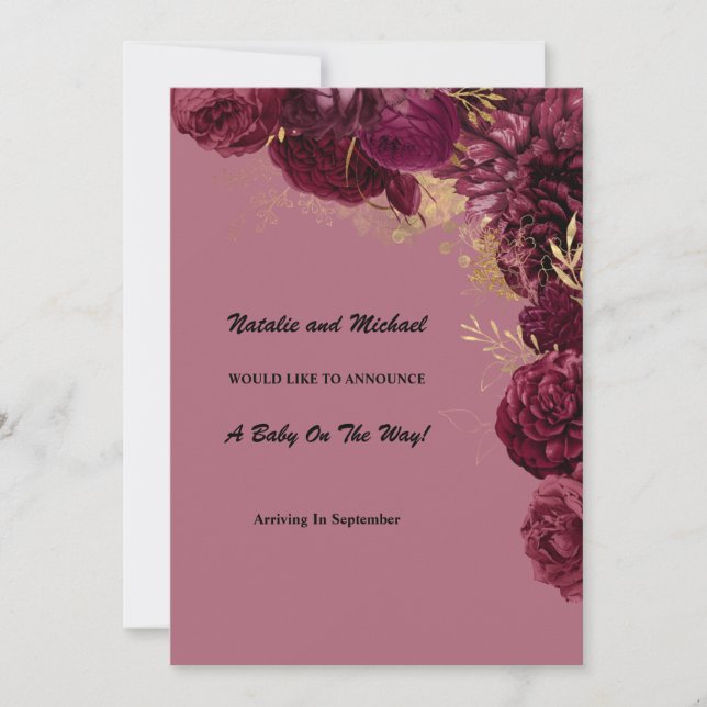 Ankündigung der Schwangerschaft in Burgund und Gol (Vorderseite)