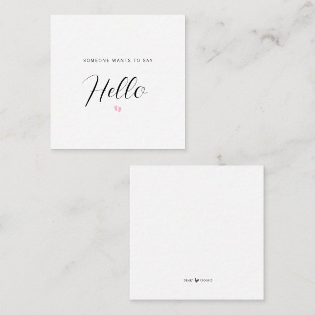 ANKÜNDIGUNG DER SCHWANGERSCHAFT - Kinderkarte Begleitkarte (Vorne/Hinten)