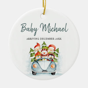 Ankündigung der Schwangerschaft mit Babyboy Keramik Ornament