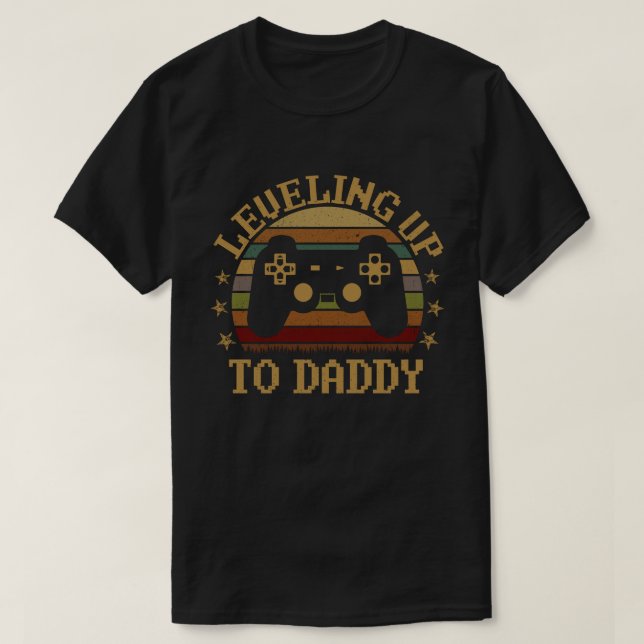 Ankündigung der Schwangerschaft von Daddy Gamer T-Shirt (Design vorne)