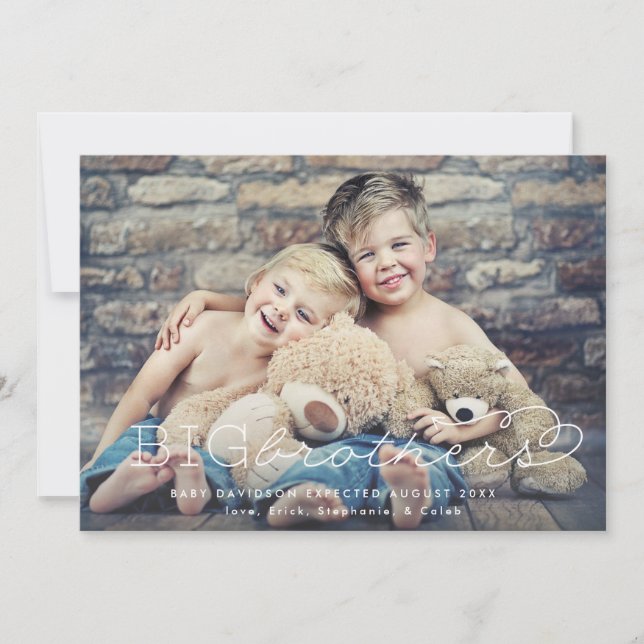 Ankündigung der Schwangerschaft von Großbrüdern Fo (Vorderseite)