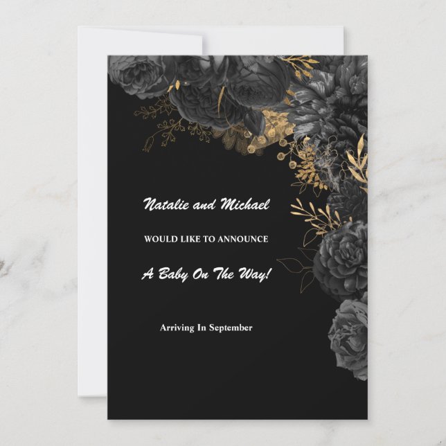 Ankündigung der Schwangerschaft von Schwarz und Go (Vorderseite)