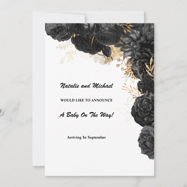 Ankündigung der Schwangerschaft von Schwarz und Go (Vorderseite)