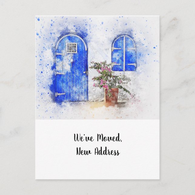 Ankündigung der Tür neue Adresse Postkarte (Vorderseite)