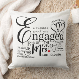Ankündigung der verlobten Collage Wedding Kissen