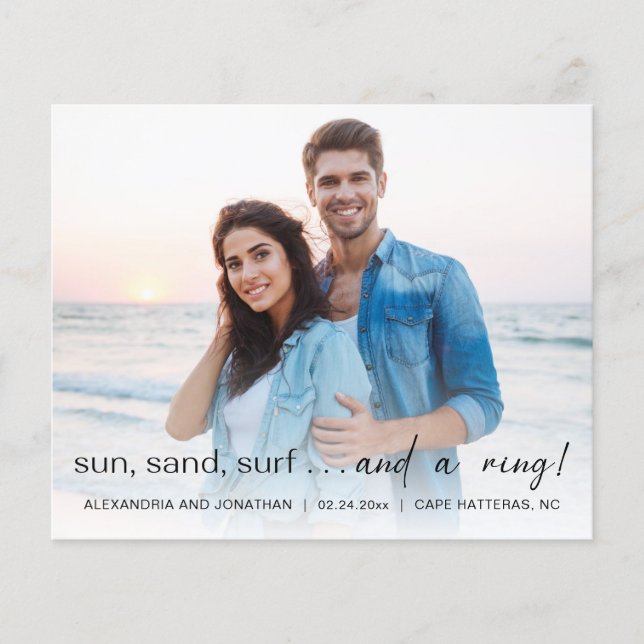 Ankündigung der Verlobung des Sun Sea Surf Fotos (Vorderseite)