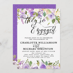 Ankündigung der Verlobung "lila und weiße Flora"