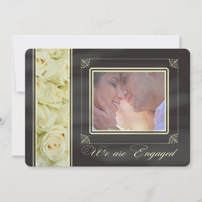 Ankündigung der Verlobung von Foto-Rosen (Vorderseite)