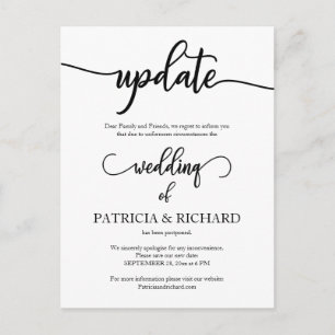 Ankündigung der Verschiebung des Hochzeitstermins Postkarte