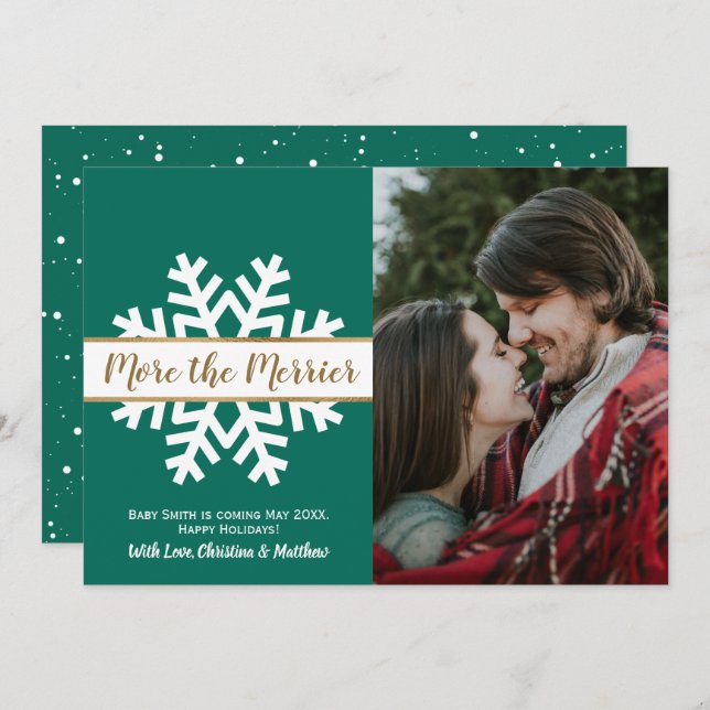 Ankündigung der Weihnachtsschwangerschaft im Grüne (Vorne/Hinten)