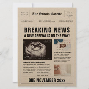 Ankündigung der Zeitung Baby Reveal Schwangerschaf