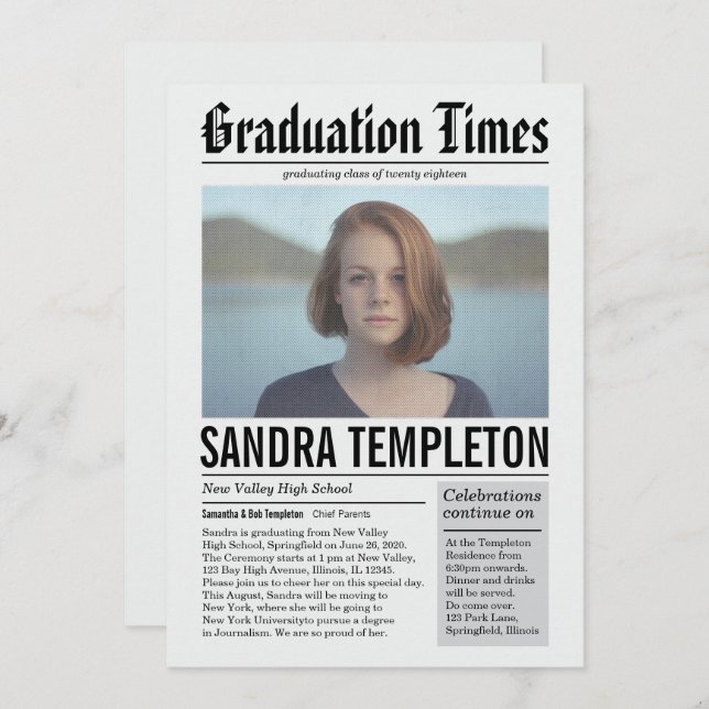 Ankündigung der Zeitung in Color Abschluss (Vorne/Hinten)