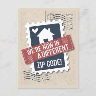 Ankündigung der Zuhause-Bewegung Postkarte