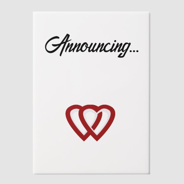 Ankündigung der zweiherzigen Verlobung (Vorderseite)