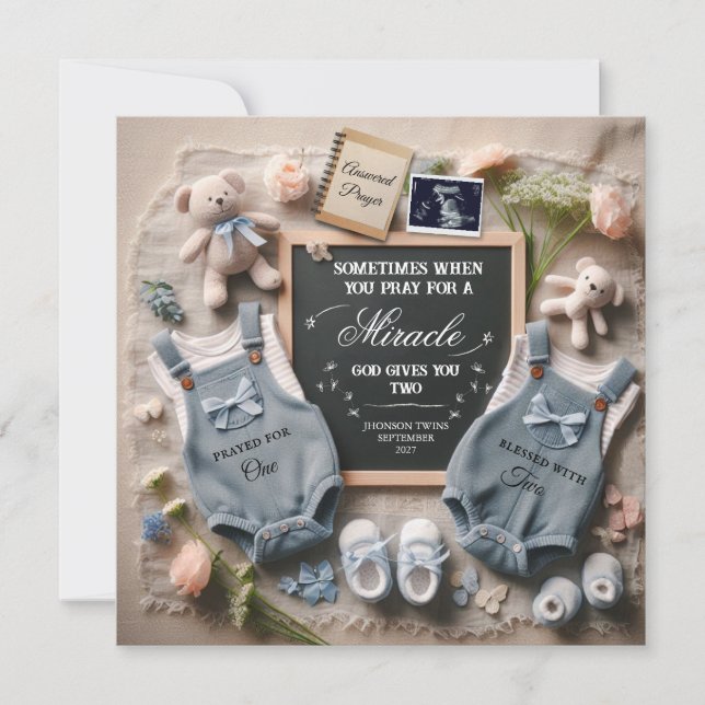 Ankündigung der Zwillingsschwangerschaft | Erwarte (Vorderseite)