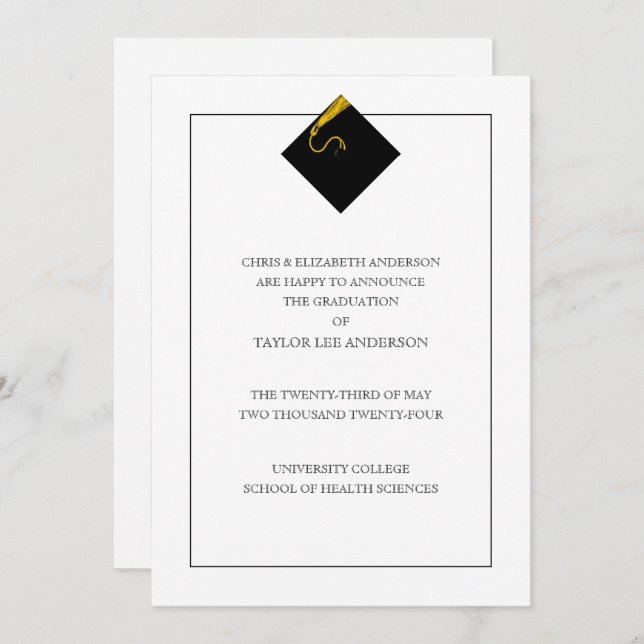 Ankündigung des Abschlusses (Vorne/Hinten)