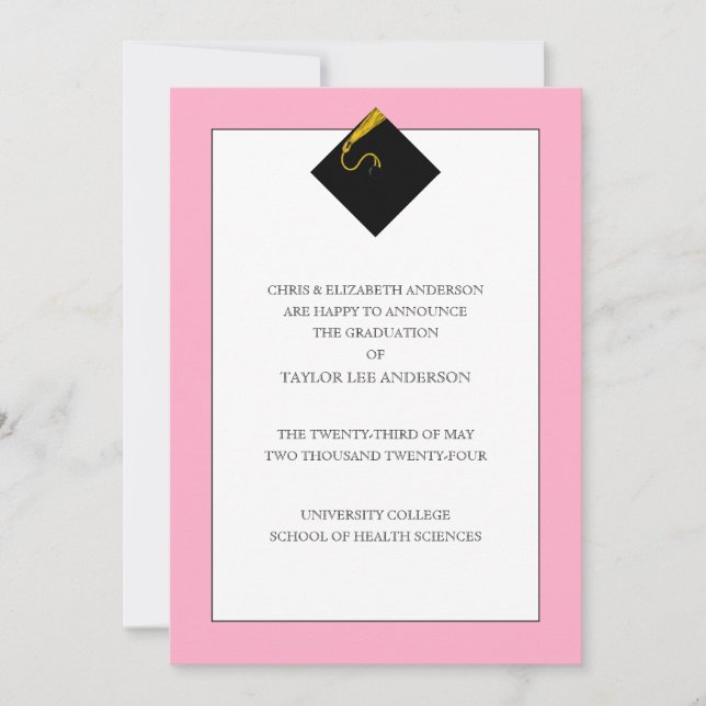 Ankündigung des Abschlusses (Vorderseite)