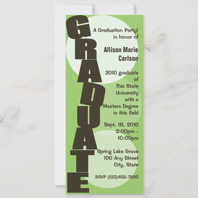 Ankündigung des Abschlusses/Abschlusses (Vorderseite)