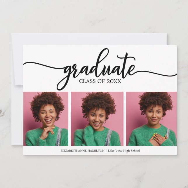 Ankündigung des Abschlusses an die High School 3 F (Vorderseite)