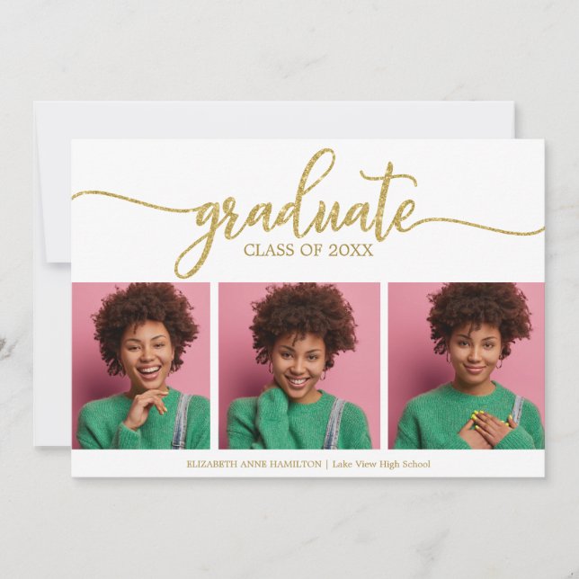 Ankündigung des Abschlusses an die High School 3 F (Vorderseite)