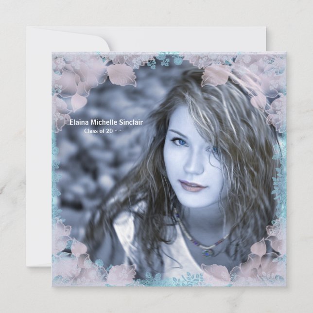 Ankündigung des Abschlusses aquamarin rosa Foto (Vorderseite)