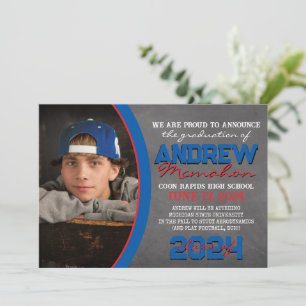 Ankündigung des Abschlusses "Blue and Red Chalkboa