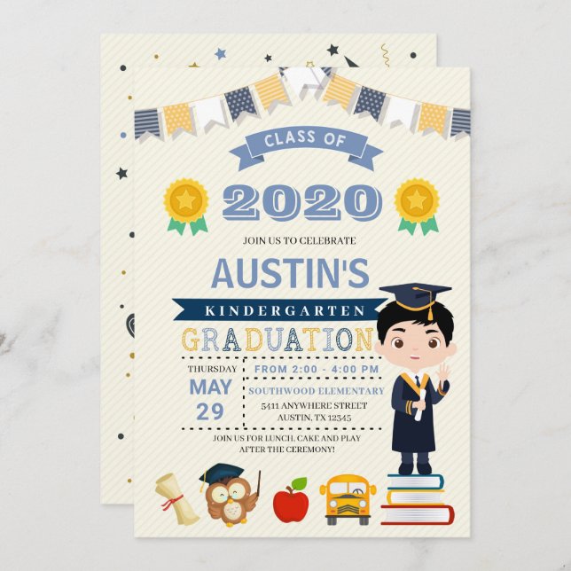 Ankündigung des Abschlusses der Kinderschule Einla (Vorne/Hinten)