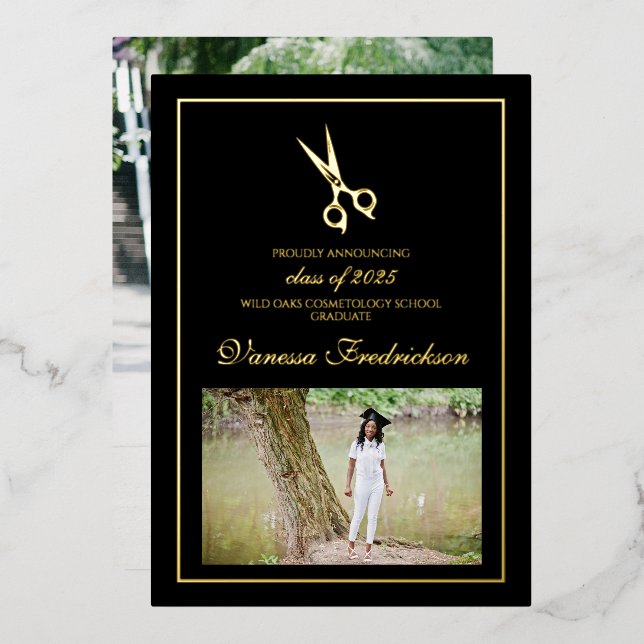 Ankündigung des Abschlusses der Kosmetologie-Schul (Vorderseite/Rückseite)