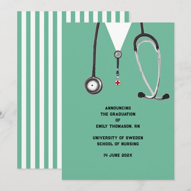 Ankündigung des Abschlusses der Krankenpflege (Vorne/Hinten)