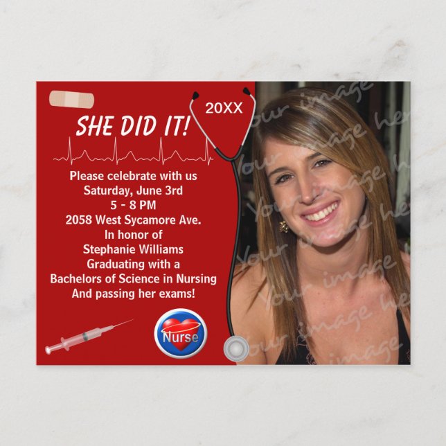 Ankündigung des Abschlusses der Krankenpflege (Vorderseite)