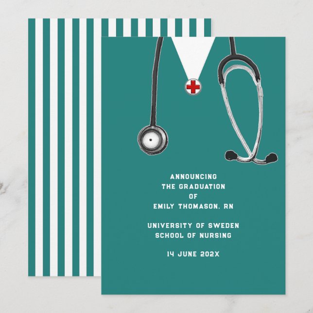 Ankündigung des Abschlusses der Krankenpflege (Vorne/Hinten)