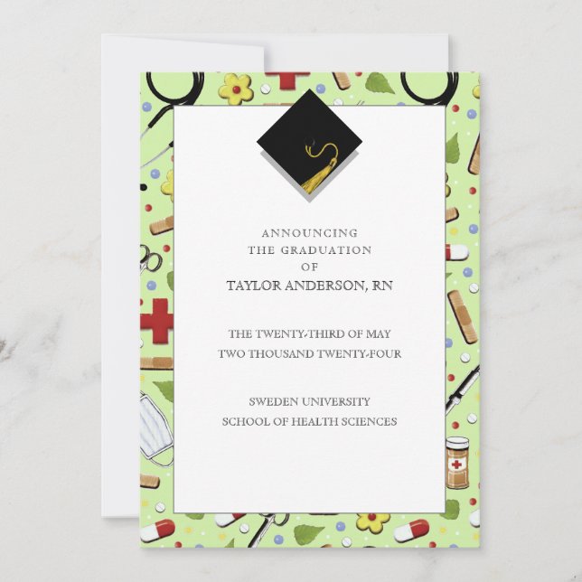 Ankündigung des Abschlusses der Krankenpflege (Vorderseite)