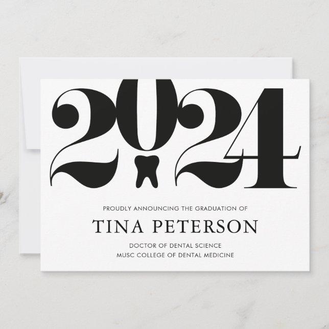 Ankündigung des Abschlusses der Zahnarztschule (Vorderseite)