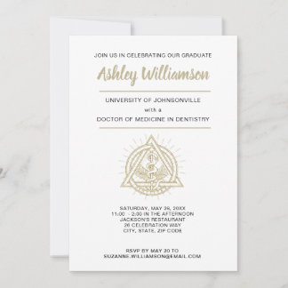 Ankündigung des Abschlusses der Zahnarztschule