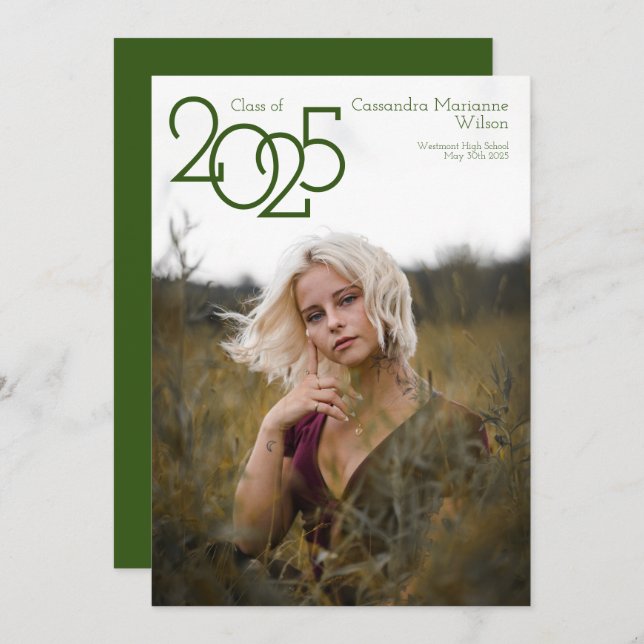 Ankündigung des Abschlusses des modernen grünen Fo (Vorne/Hinten)